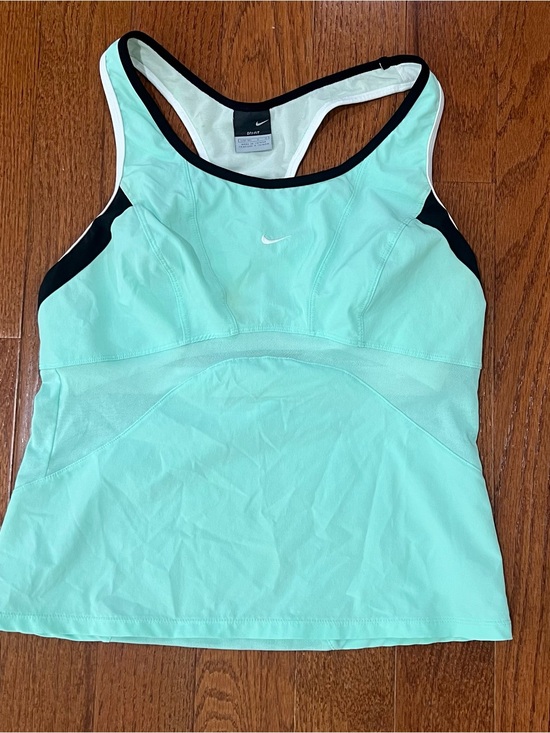Nike Tops - Nike Women's Mint Green Racerback Sports Tank with Black Trim